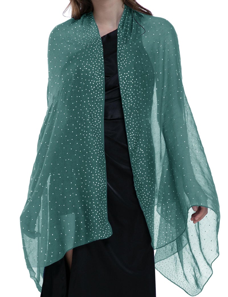 BANETTETA Green Shawls and Wraps for Evening Dresses Shall for Women Dressy Shawls and Wraps for Evening Wear (Dark Green) - Image 1